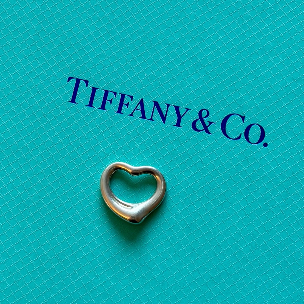 Tiffany & Co. Silver Elsa Peretti Open Heart Charm Pendant